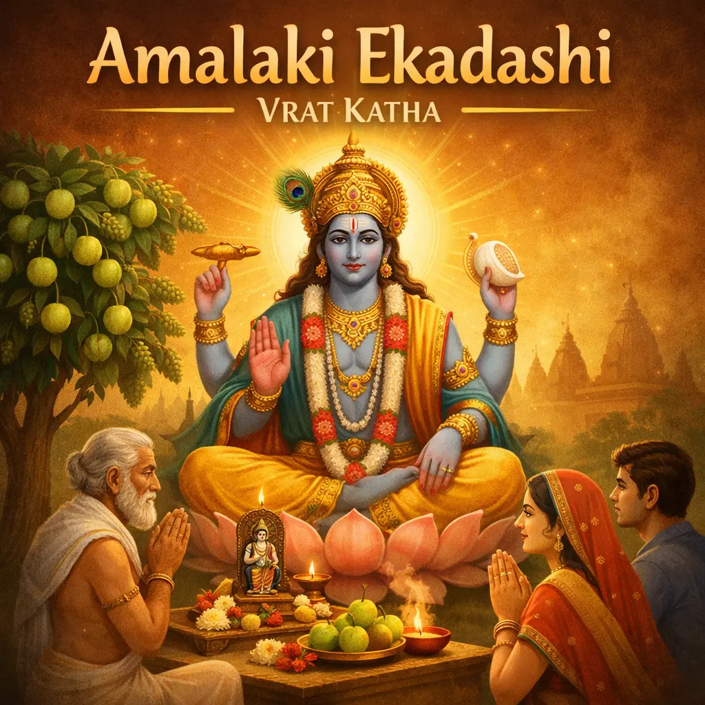 Amalaki Ekadashi vrat katha and Lord Vishnu worship under Amla tree