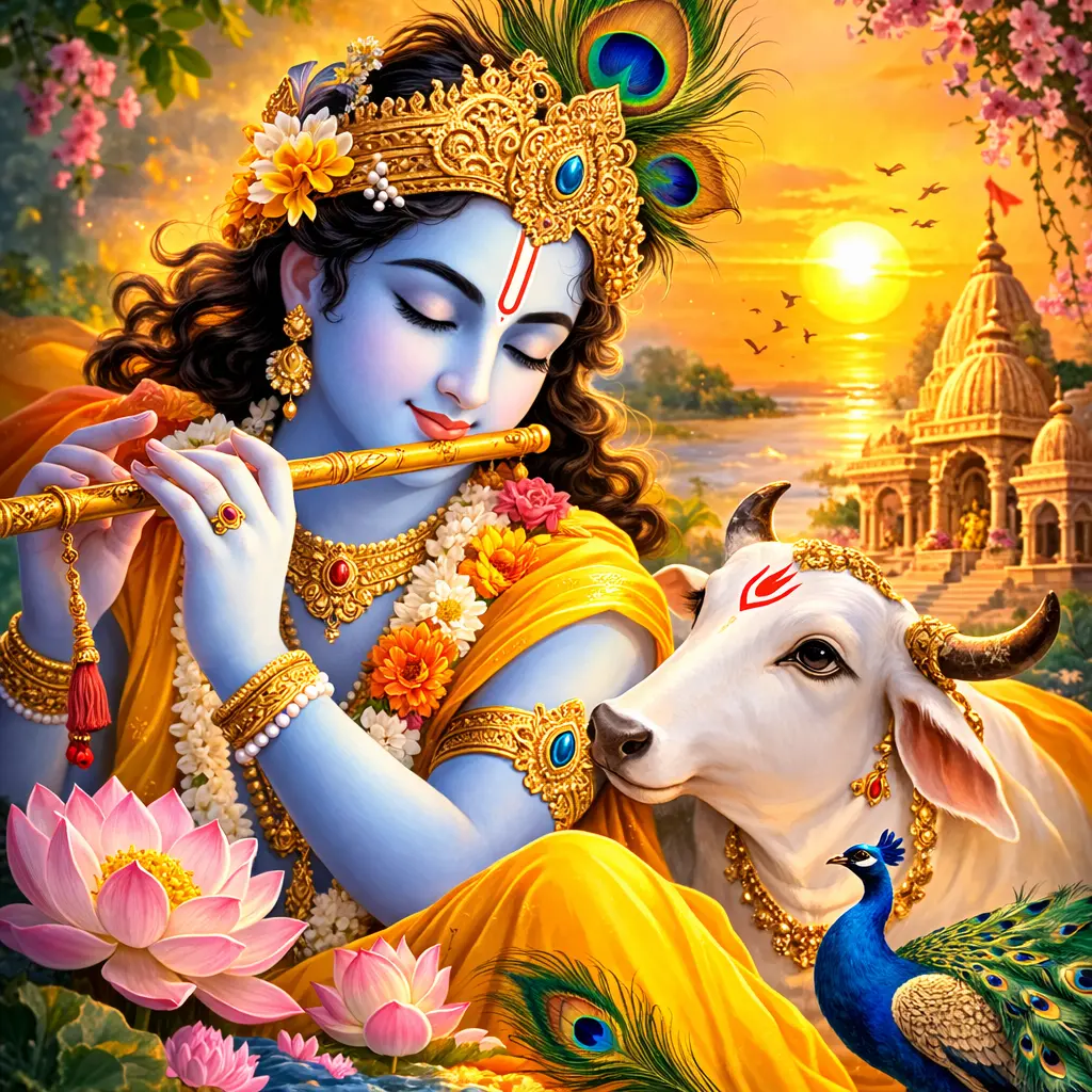 শ্রীকৃষ্ণ বাঁশি বাজাচ্ছেন – ভগবদ্গীতার জ্ঞান ও শ্রীকৃষ্ণের উক্তি
