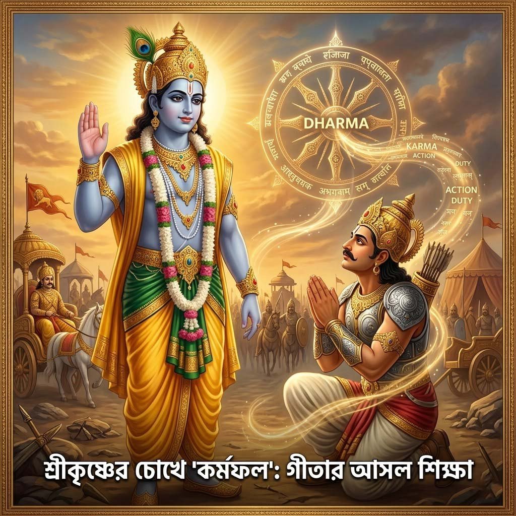 গীতায় শ্রীকৃষ্ণ ও অর্জুনের কর্মফলের উপদেশ - Lord Shree Krishna on Karma