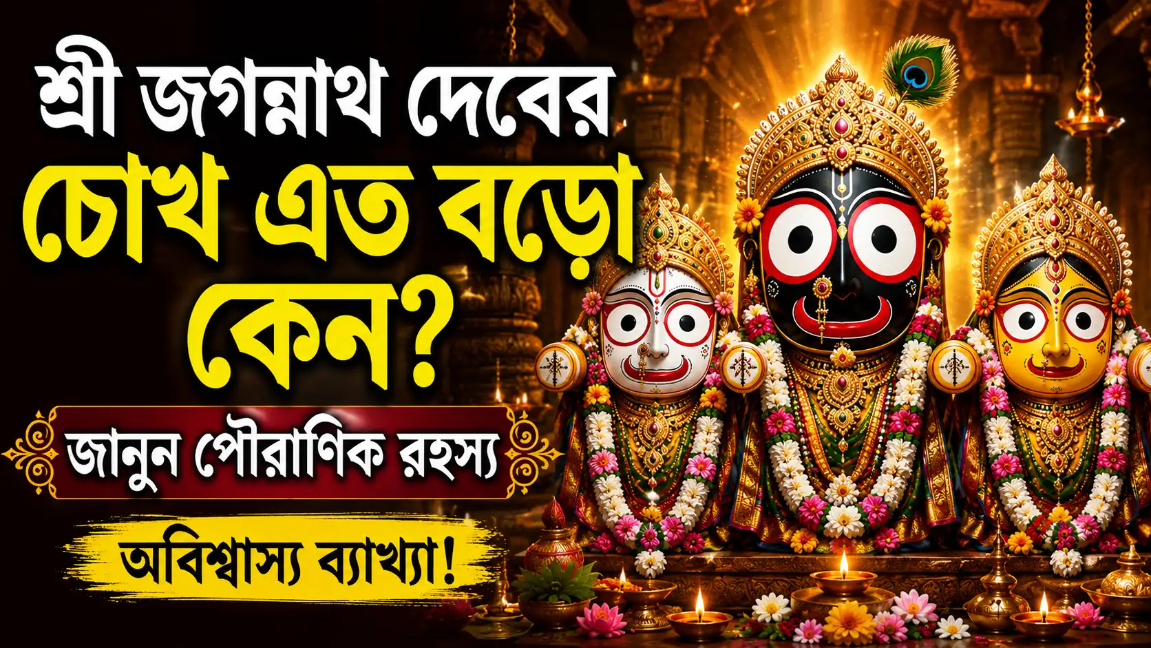 জগন্নাথ দেবের বিশাল গোলাকার চোখ জগন্নাথ দেবের চোখ বড়ো হওয়ার পৌরাণিক কাহিনী