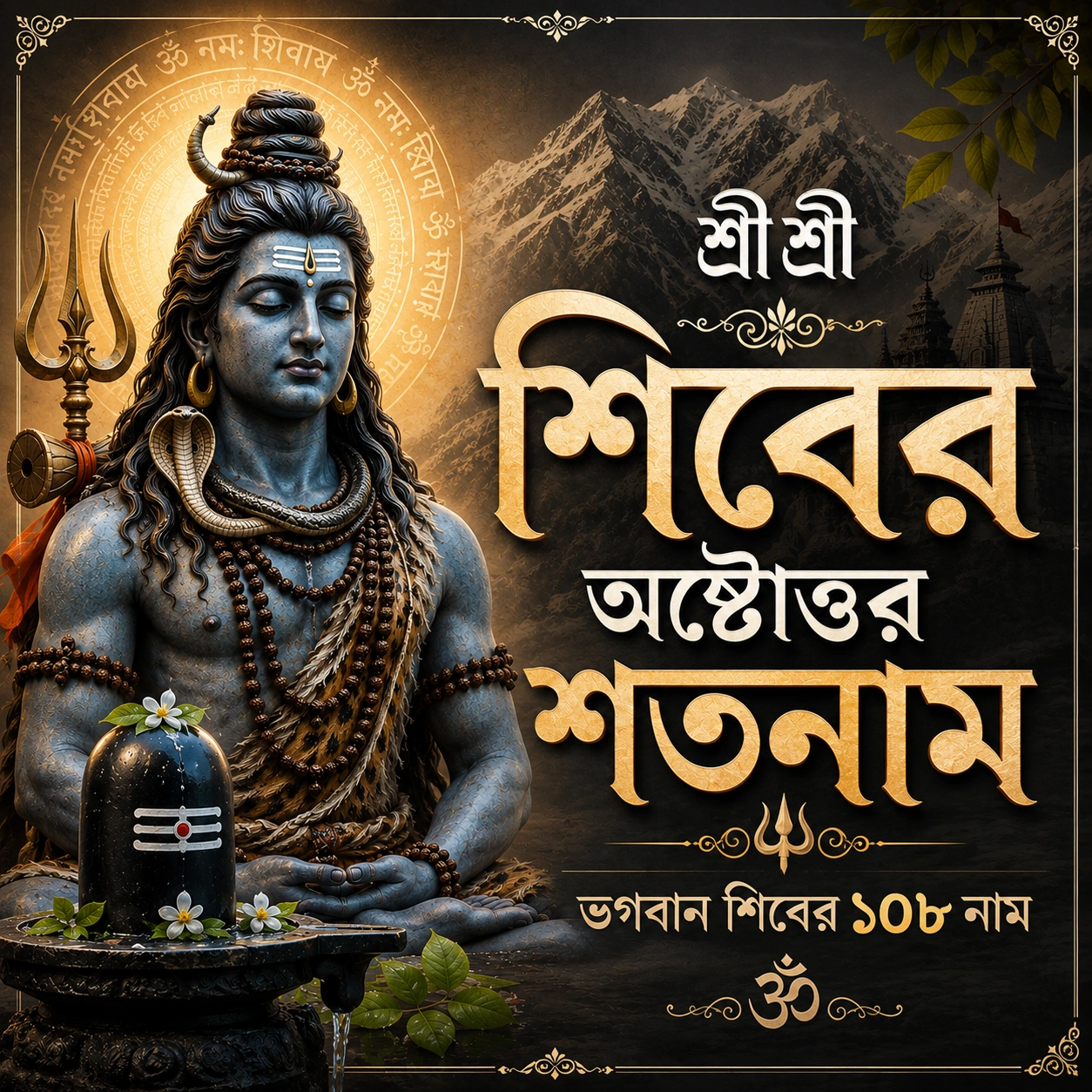 ধ্যানমগ্ন ভগবান শিবের চিত্রসহ শ্রীশ্রী শিবের অষ্টোত্তর শতনাম এবং ভগবান শিবের ১০৮ নাম