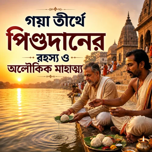 গয়া তীর্থে পিণ্ডদান করছেন পুরোহিত ও ভক্ত, পিণ্ডদানের রহস্য ও অলৌকিক মাহাত্ম্য