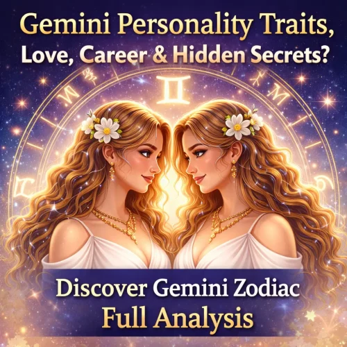 Gemini zodiac sign twins illustration showing mithun rashi personality traits and characteristics