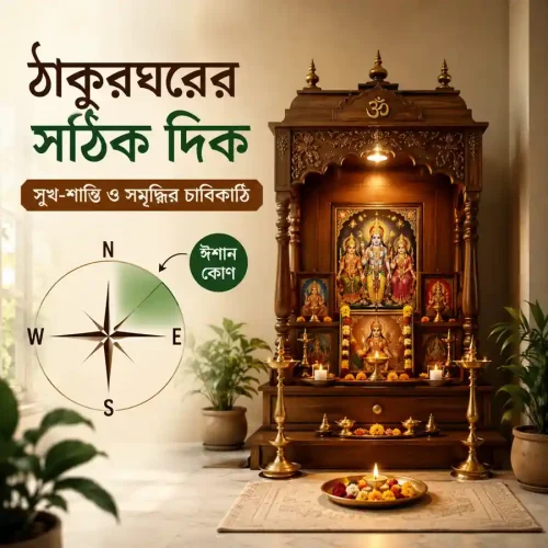 বাস্তু মতে ঠাকুরঘরের সঠিক দিক ও ঈশান কোণে পূজা ঘরের ছবি